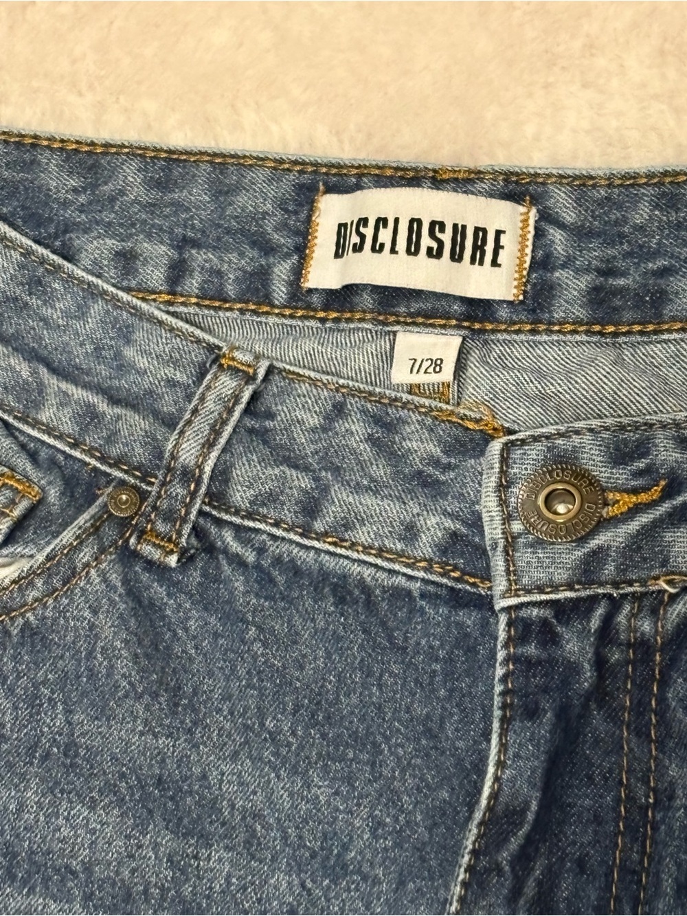 Disclosure Star Patch Wide Leg Jeans - Blue - Picture 6 of 6